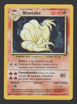 Ninetales Holo Set Base 12/102 ITA - Carta Pokemon Rara Olografica - Image 1