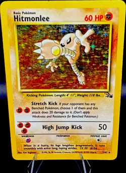 Hitmonlee 7/62 Fossil Holo Rare Unlimited Edition 60 HP Basic English 1999 - Image 1