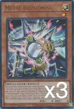 3X Yugioh Metal Illusionist MP25-EN241 Ultra Rare 1st Edition NM - Image 1