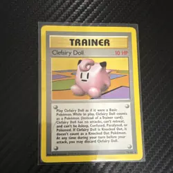 Pokemon Clefairy Doll 70/102 Base Set Rare Trainer 10 HP Regular - Image 1