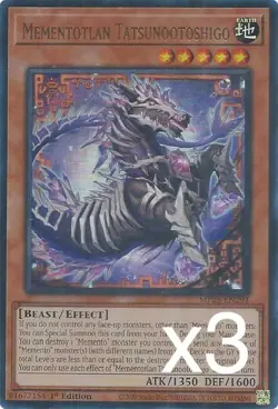 3X Yugioh Mementotlan Tatsunootoshigo MP25-EN294 Ultra Rare 1st Edition NM - Image 1