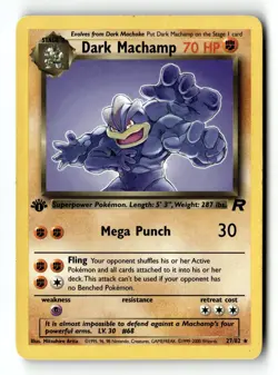Pokemon Card Dark Machamp (27) 1st Edition LP Team Rocket 27/82 - Image 1