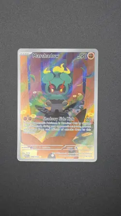 Marshadow 146/132 Illustration Rare Pokemon Card Mega Evolution Set Holo - Image 3