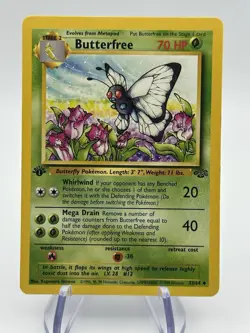 Butterfree 33/64 Jungle Base Set Non-Holo Pokemon Card 1st Edition (A4) - Image 1
