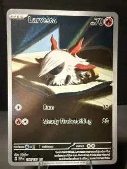 Larvesta Illustration Rare 196/191 Sv08: Surging Sparks Holo 70 HP Pokemon Card - Image 1