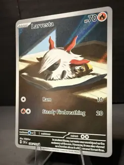 Larvesta Illustration Rare 196/191 Sv08: Surging Sparks Holo 70 HP Pokemon Card - Image 2