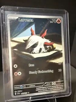 Larvesta Illustration Rare 196/191 Sv08: Surging Sparks Holo 70 HP Pokemon Card - Image 3
