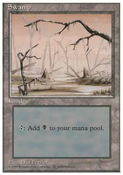 FBB Korean Swamp (High Branch) ~ Heavily Played 4th Edition Fourth Foreign Black - Image 1