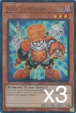 3X Yugioh Junk Synchron MP25-EN269 Ultra Rare 1st Edition NM - Image 1