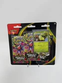 Pokemon Mega Evolution Perfect Order 3-Pack Triple Blister (Chikorita Promo) - Image 1