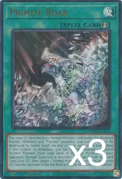 3X Yugioh Primite Roar MP25-EN252 Ultra Rare 1st Edition NM - Image 1