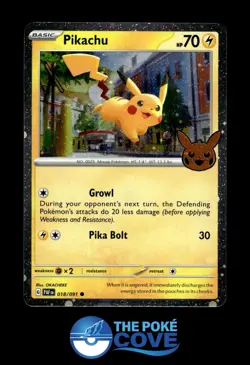 Pikachu 018/091 | Trick or Trade BOOster 2024 | Pokemon Holo Rare Holo | NM - Image 1