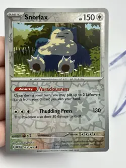 Pokemon Snorlax 143/165 Reverse Holo Scarlet & Violet 151 English (A4) - Image 3