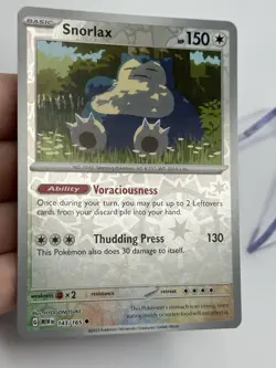 Pokemon Snorlax 143/165 Reverse Holo Scarlet & Violet 151 English (A4) - Image 4