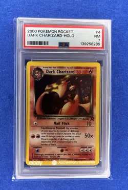 2000 POKEMON ROCKET #4 DARK CHARIZARD-HOLO PSA 7 - Image 1