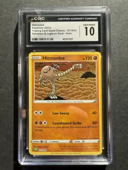 Hitmonlee Pokemon 2023 TCG 011/034 Venusaur & Lugia Deck - Holo CGC GEM MINT 10 - Image 1