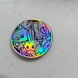 🌈 Hoenn Starters Rainbow Holo Coin – Treecko, Torchic, Mudkip – Vintage Pokemon - Image 1