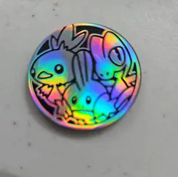 🌈 Hoenn Starters Rainbow Holo Coin – Treecko, Torchic, Mudkip – Vintage Pokemon - Image 3