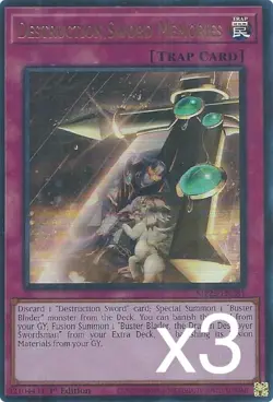 3X Yugioh Destruction Sword Memories MP25-EN281 Ultra Rare NM - Image 1