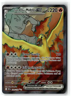 Team Rocket's Moltres ex 208/182 Ultra Rare Destined Rivals Pokemon NM b3 - Image 1