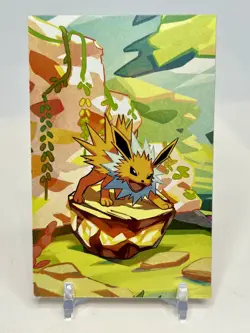 Jolteon Prismatic Evolutions Mini Tin, Art card, and Coin Only - Image 3