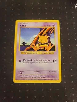 Abra 43/102 Base Set (Shadowless) Pokemon - Image 1