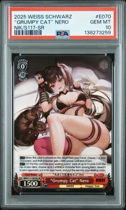 Weiss Schwarz Goddess of Victory: NIKKE - "Grumpy Cat" Nero SR Foil PSA 10 - Image 1