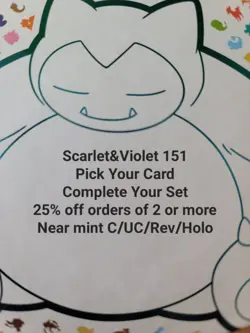 Pokemon Tcg Scarlet and Violet 151 Pick Your Card Complete Your Set $5 Flat Rate - Image 1