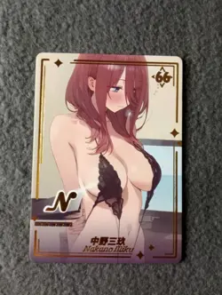 WAIFU Genki Parade 66 N Rare card. Sexy Anime Goddess Story NAKANO MIKU - Image 1