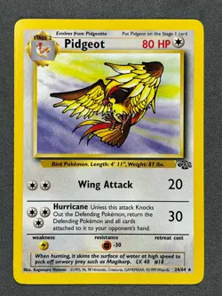 Pidgeot 24/64 Base Set Series Jungle RARE 1999 Pokemon TCG Card WOTC NM - Image 1