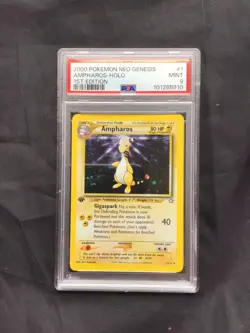 Pokemon Cards: Neo Genesis 1st Edition Rare Holo: Ampharos 1/111 PSA 9 - Image 1