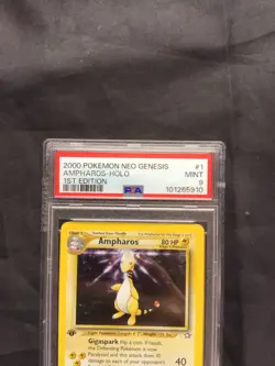 Pokemon Cards: Neo Genesis 1st Edition Rare Holo: Ampharos 1/111 PSA 9 - Image 3