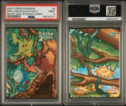 Marill Pikachu Hoothoot PSA 9 Topps 2000 The Movie Sticker Card #6 Only POP 10 - Image 4