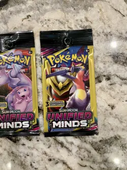 Pokemon Sun & Moon Unified Minds (4) 3-Card Booster Packs Art Set 2019 Sealed - Image 5