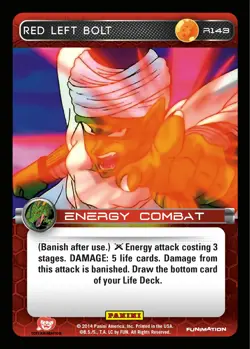 DBZ Dragon Ball Z TCG Card Panini Premiere R143 Red Left Bolt - Image 1