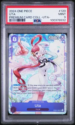 2024 One Piece Premium Card Collection Uta #OP02-120 PSA 9 - Image 1