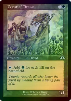 1 x Priest of Titania - Foil - Retro Frame - Modern Horizon 3 - LP - MTG - Image 1