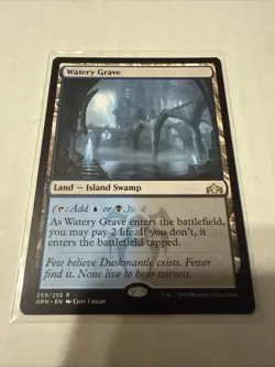1x Watery Grave Guilds of Ravnica Regular LP X1 Dual Land Island Swamp Rare - Image 1