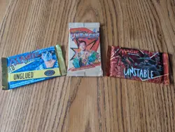 MAGIC THE GATHERING Lot of (3) Mixed Booster Packs UNGLUED, UNHINGED, UNSTABLE - Image 1