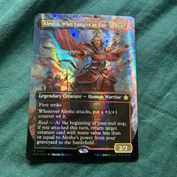 Alesha, Who Laughs at Fate (Borderless) (Mana Foil) Foundations Foil - Image 1