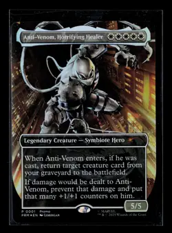 MTG Anti-Venom Horrifying Healer 1 Media Promo Borderless Foil Marvel Legends - Image 1