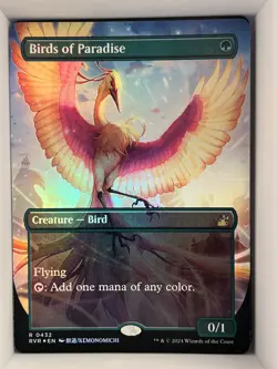 Birds of Paradise (Anime Borderless) Foil R Ravnica Remastered 432 LP - Image 1