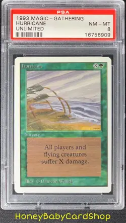 MTG Unlimited Edition 1993 Hurricane PSA 8 NM/MT Old School 93/94 - Image 1