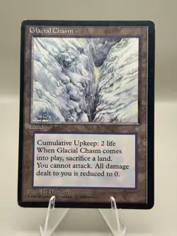 MTG Glacial Chasm Ice Age Uncommon Land 1995 Liz Danforth Wizards - Image 3