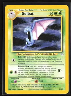 Pokemon TCG - Golbat Unlimited Uncommon Neo Revelation 29/64 LP - Image 1