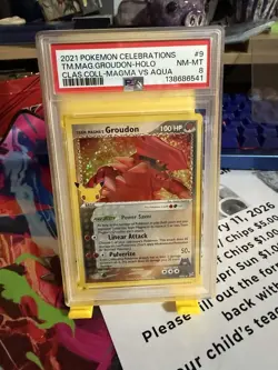 Pokemon 2021 Celebrations Classic Collection #9 Team Magma's Groudon Holo Psa 8 - Image 1