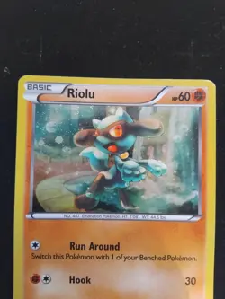 LP / NM HOLO Pokemon Card Riolu LP Black and White Promos BW33 - Image 3