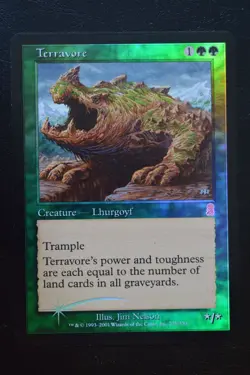 Magic The Gathering MTG TERRAVORE FOIL Odyssey LP Lightly Played - Image 1