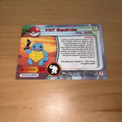 1999 Topps Pokemon #07 Squirtle - TV Animation Series - Black Logo - LP - Image 2