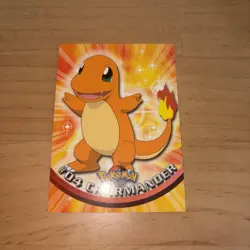 1999 Topps Pokemon TV Animation Edition Black Logo Charmander #04 - Image 1